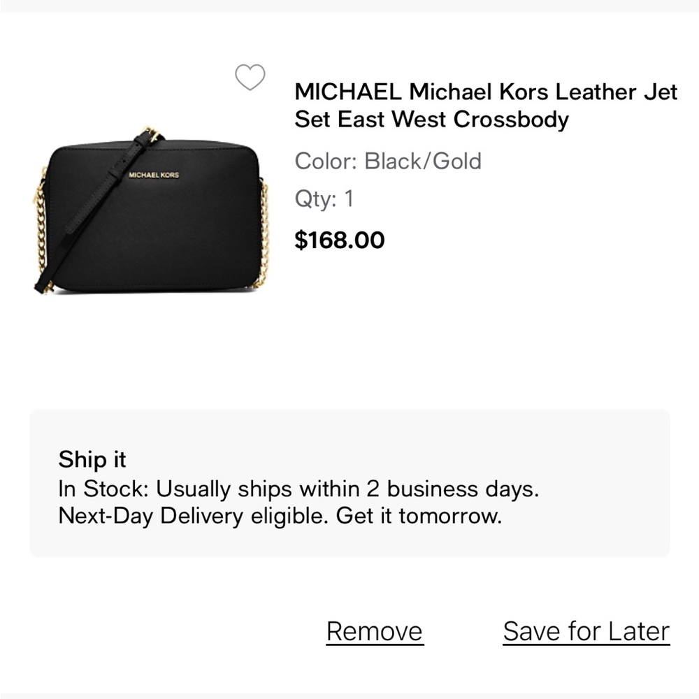 Michael Kors Leather Jet Set East West Crossbody Purse ✨